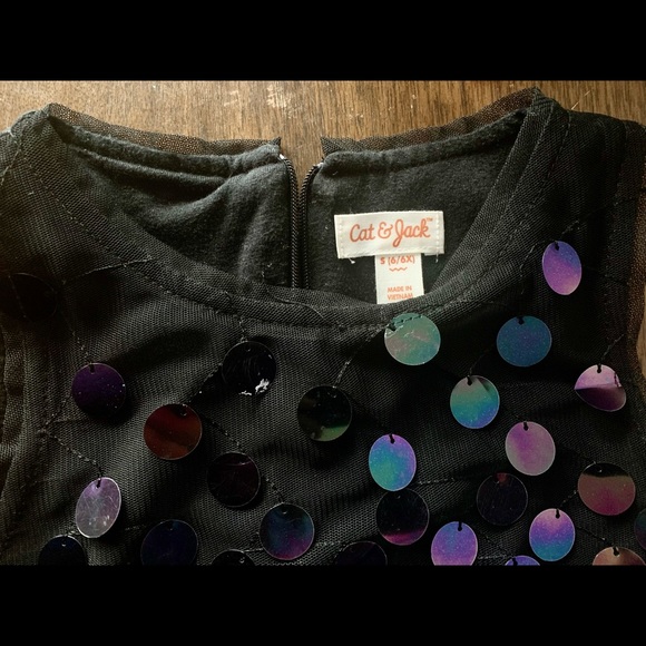 Cat & Jack kids sequined dress - sz 6 - Picture 2 of 5